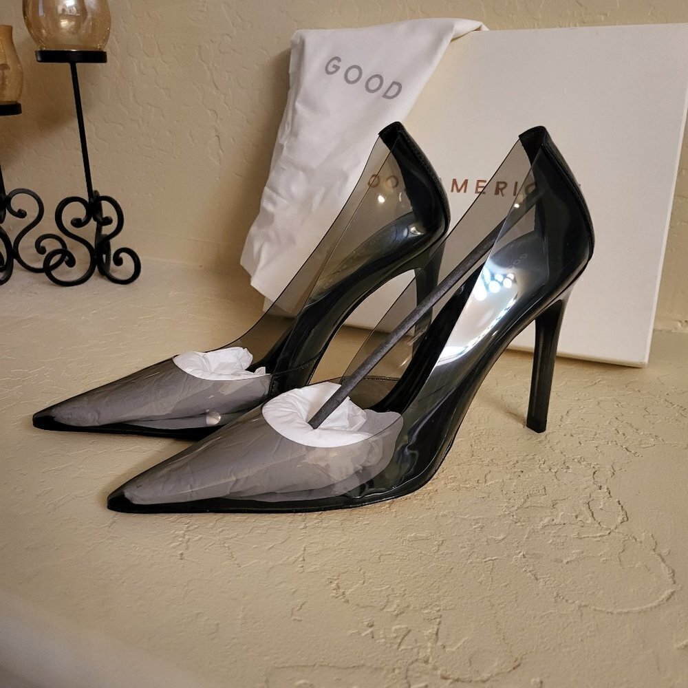 New Good American Cinder-f*cking-rella Pumps - Light Smoke Size 9.5 NWT - Picture 5 of 12